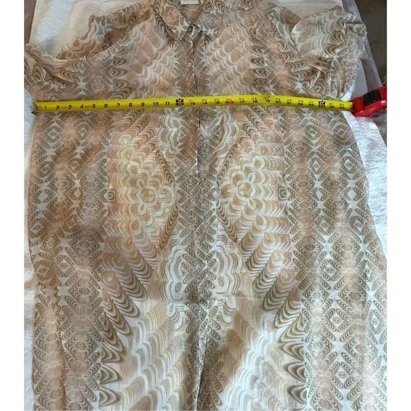 Chicos Sheer Long Sleeve Long Line Tunic Size 4 - Picture 3 of 14